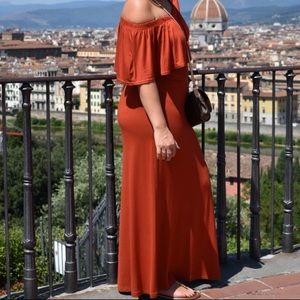 Boohoo off the shoulder dress